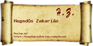 Hegedűs Zakariás névjegykártya